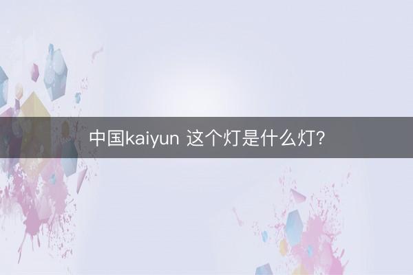 中国kaiyun 这个灯是什么灯？