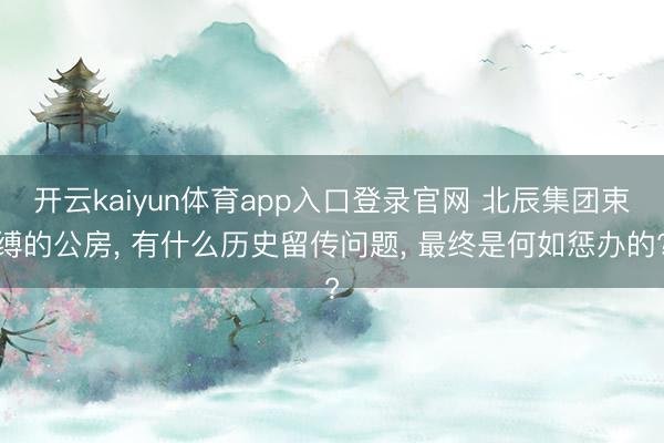 开云kaiyun体育app入口登录官网 北辰集团束缚的公房， 有什么历史留传问题， 最终是何如惩办的?