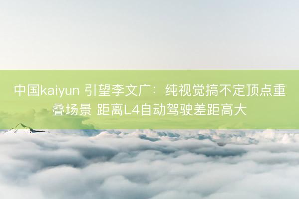中国kaiyun 引望李文广：纯视觉搞不定顶点重叠场景 距离L4自动驾驶差距高大