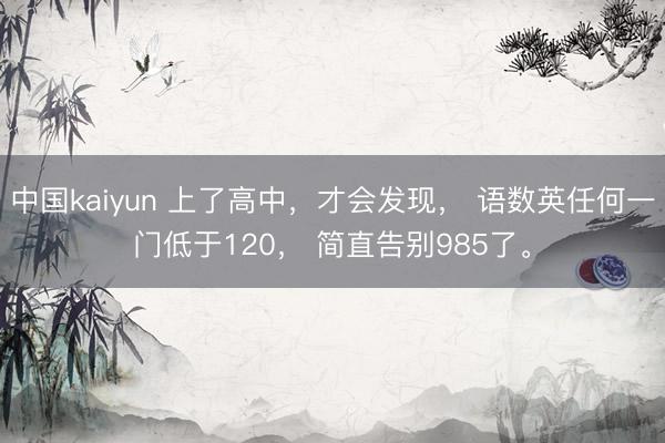 中国kaiyun 上了高中，才会发现， 语数英任何一门低于120， 简直告别985了。
