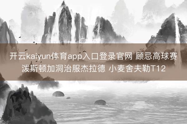 开云kaiyun体育app入口登录官网 顾忌高球赛泼斯顿加洞治服杰拉德 小麦舍夫勒T12